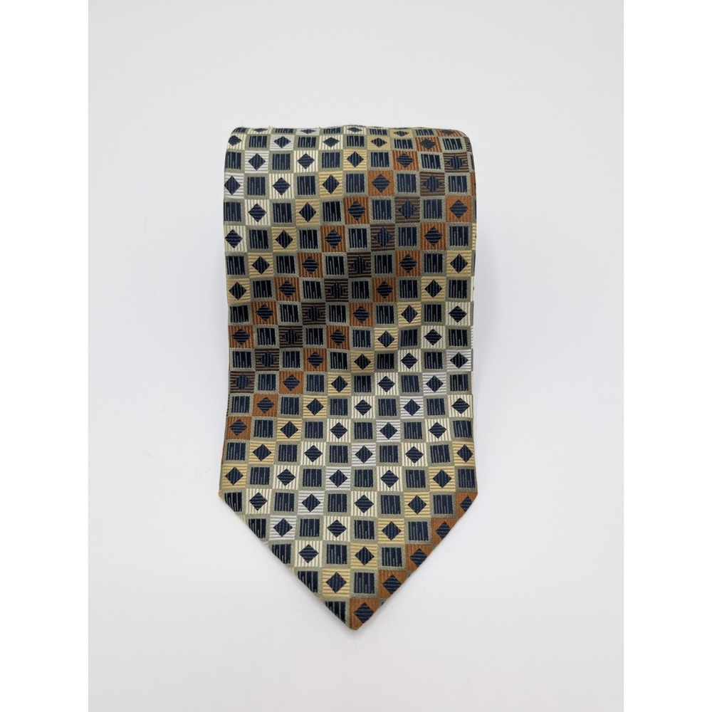 Bergamo NY Hand Made 100% Polyester Men's Designer Jacquard Geometric Square